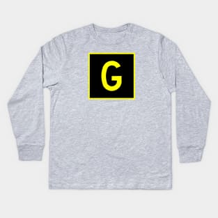 G - Golf - FAA taxiway sign, phonetic alphabet Kids Long Sleeve T-Shirt